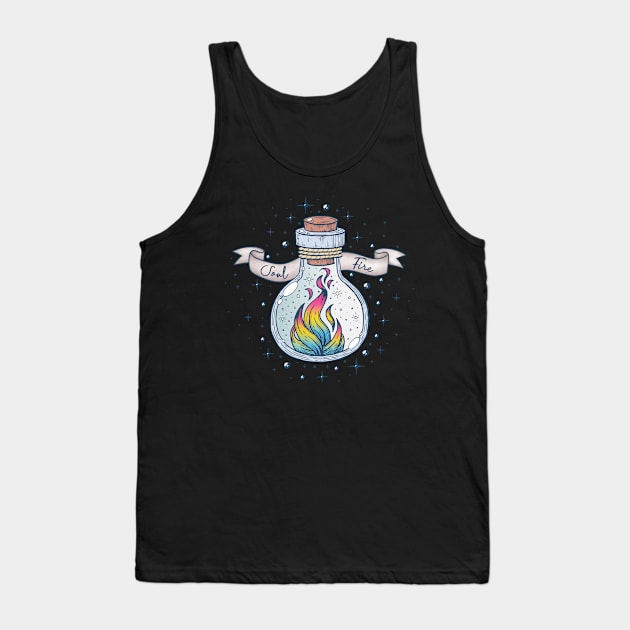 Pansexual Fire Occult Bottle LGBT Pan Pride Flag Tank Top by Psitta